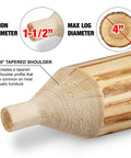 Tenon Cutter For Log Furniture 1.5 Inch Diameter With Dual Blades Delivers 60 Degree Tapered Shoulder Profile For Rustic DIY Projects