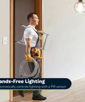 Motion Sensor Switch With PIR Ambient Light Level, Occupancy And Vacancy Modes shown in home setting with hands-free lighting control
