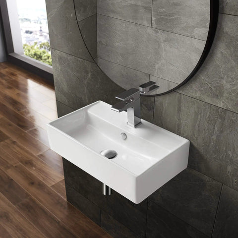 Claire Ceramic Wall Mounted Sink, A Real Space Saver For Small Bathrooms, Built To Last With Non Porous Scratch Resistant Ceramic