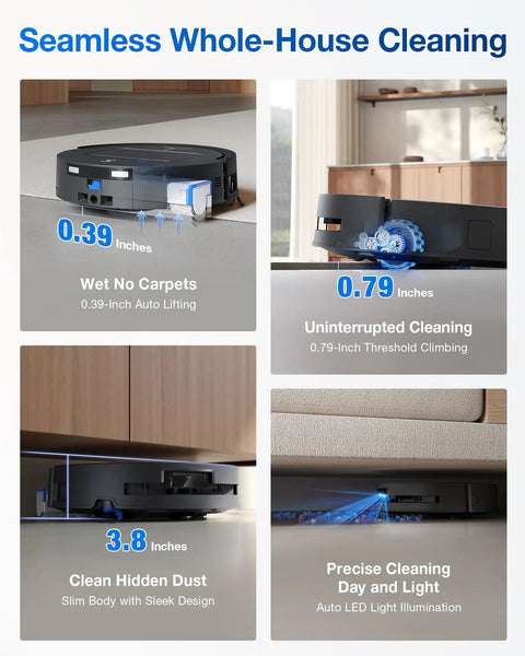 T80 Omni Robot Vacuum And Mop With Instant Self Cleaning OZMO Roller Mop TruEdge Cleaning AI Navigation 18000Pa Suction