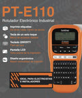 Entry Level Industrial Handheld Labeling Tool Kit For 12mm Labels Orange, Rugged On The Go Label Printer With QWERTY Keypad