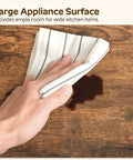 Cleaning wood surface of Rustic Brown Five Tier Bakers Rack With Storage And Pod Drawer Holder Dope Coffee Bar Station