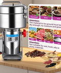 Heavy Duty Pro Grade Grain Mill With 3600W Motor, 36000 RPM, 2500g Capacity, Stainless Steel Build, 270 Degree Swing For Easy Operation