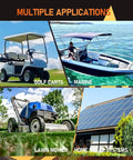 36V 105Ah LiFePO4 Golf Cart Battery With 200A Smart BMS, LCD Display And App Monitor in various applications