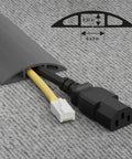 No Sweat Six Foot Floor Cable Cover And Wire Protector Channel with yellow and black wires visible, flexible PVC material.