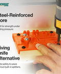 Killer Table Saw Splitter Safety Rig For Thin Kerf Blades And Zero Clearance Inserts With Slick Kickback Reduction Kit installed, showcasing steel-reinforced core.
