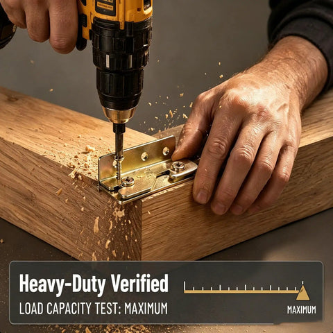 No Nonsense Heavy Duty Bed Rail Brackets Kit With Rock Solid Wood Frame Connectors Plates And Mounting Screws Set Of 4 for securing wooden beams.