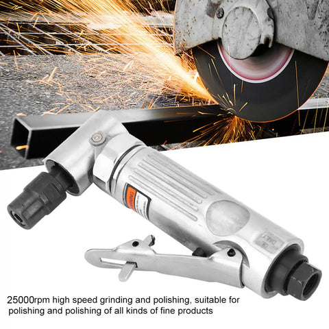 Badass Heavy Duty Pneumatic Angle Die Grinder Featuring 90 Degree Head 25000 RPM Slick Air Motor for aggressive grinding and polishing.
