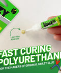 Fast Waterproof Polyurethane Glue For Shoes And More Rapid Curing Adhesive close-up with green packaging