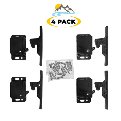4 Pack RV Cabinet Door Latches And Catches Easy Install Push Latch For Cabinets In Trailers And Motorhomes with screws