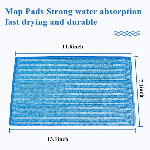 Washable Steam Mop Pads Replacement For Haan SI 40 SI 70 SI 35 Steamers Reusable Microfiber Pads 13.1 x 7.1 inches