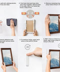 Steps for using 12 Pairs Large Picture Hanging Strips Heavy Duty Removable Hook And Loop Adhesive For Damage Free Frame Hanging On The Wall No Tools Needed Easy To Use