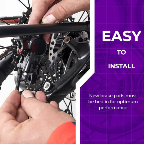 Installation of P78 Beefy Semi Metallic Disc Brake Pads For SRAM 2 Piston Calipers shown with easy-to-install guide