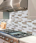 Kitchen backsplash with Peel And Stick Marble Look Tiles 12x12 Inch for kitchen backsplash and bathroom, water and heat resistant.