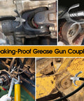 Akeoil grease gun coupler with double-lever handle on a hose; 1/8 in NPT compatible, automotive use (2 pcs)