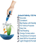 Salinity Meter 3 In 1 Saltwater Tester For Aquarium Marine Pool And Hydroponics, Specific Gravity Salinity And Temperature Pen Hydrometer, No Fuss Pro Grade Backlit LCD With ATC And Fast Accurate Readings, hand-held in aquarium