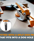 Auto-Adjust Bench Dog Clamp For 3/4 Bench Dog Holes, 3.75 Inch Capacity, Heavy Duty Steel Toggle Clamp For Woodworking, Precision Push Rod Clamp, Built Tough For Quick, No-Fuss Setup on bench