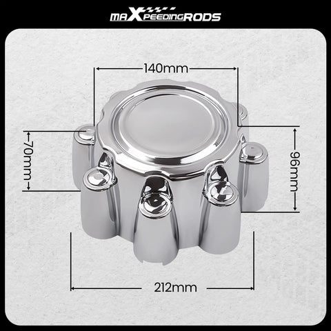 Chrome 8 Lug Wheel Center Hub Caps For Ford F250 F350 Super Duty 1999-2005 And Excursion 2000-2005 Fits 16 Inch Or 18 Inch Wheels