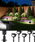 Robot Inspired Solar Spotlight Outdoor Waterproof With Auto On Off And Dual Brightness Modes illuminating garden at night
