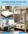 Image showcasing Heavy Duty Full Size Bunkie Board Two Piece Split Design for various bed types including sleeper sofa and bunk beds.