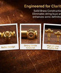 Top Tier Brass Guitar Roller String Retainers Fit Electric Guitars Perfectly Super Smooth String Trees, showing roller design and guide channel.