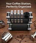 Keep Your Morning Brew On Lock With This Sleek Single Dose Coffee Bean Storage Rack Featuring Eight Smooth Glass Jars Precision Dosing Funnels And True One Way Seals For Every Chill Home Brewer.