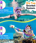 Children swimming with Dry Top Kids Snorkel Set With Anti-Fog Panoramic Mask And Anti-Leak Design, ages 4-16, underwater view