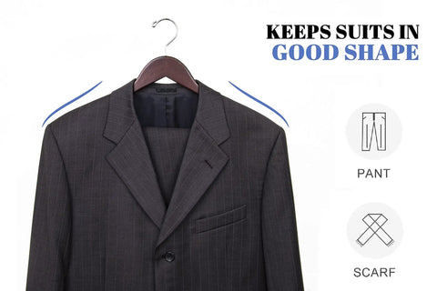 Solid Wood Hangers 20 Pack With Smooth Walnut Finish Non Slip Pant Bar 360 Degree Swivel Hook Notches For Jacket Shirt And Pants