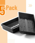 Durable 5 Pack Seed Starter Trays For Indoor Or Outdoor Gardening 17 By 10 By 2.4 Inches Budget Friendly Stackable Reusable