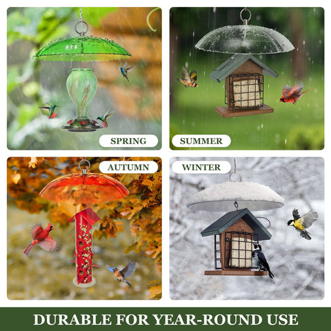 Weather Guard Dome Cover For Hanging Bird Feeders Rainproof And Easy To Clean 11.5 Inch Wide Shield Keeps Seeds Dry And Rot Free