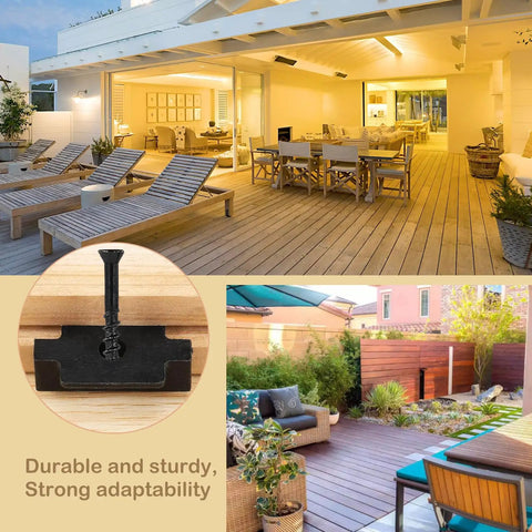 400 Pack Heavy Duty Hidden Deck Fasteners For Composite Board Installation With Screws And Dual Clip Variations delivering a clean look on a patio deck.