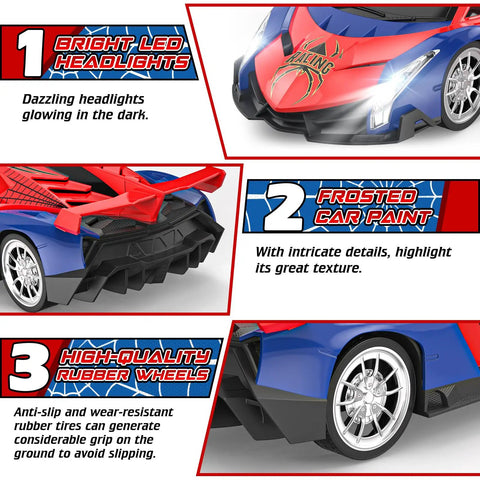 High Speed 1 To 18 Scale Remote Control Car For Kids With Bright LED Lights Realistic Drift Racing Toy Details