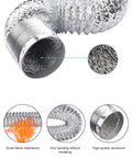 Beefy Flexible 4 Inch Dryer Vent Hose 10 Feet Aluminum Ducting For HVAC Ventilation Exhaust with interior view and durability features
