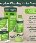 Nespresso Vertuo Cleaning And Descaling Kit For Eco Friendly Maintenance Includes Descaling Solution Bottle No Fuss Six Cleaning Tablets Reusable Pod Carbon Neutral Vertuoline Care Six Month Supply packaging