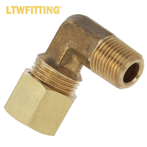 Brass Compression Elbow Fittings Kit Pro Grade For Tubes 1/4 To 3/8 Inch, Male NPT 1/8 And 1/4