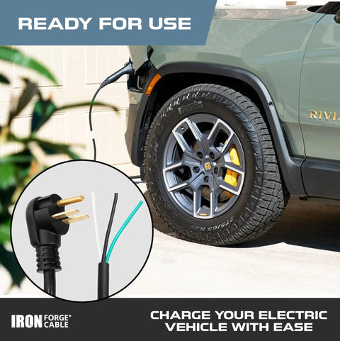 Heavy Duty 10 Gauge Air Compressor And Garage Heater Cord With A Rock Solid Nema 6 30 Plug Designed For 30 Amp Welders And Shop Equipment That Delivers Badass Reliability Up To 15 Feet connected to an electric vehicle.