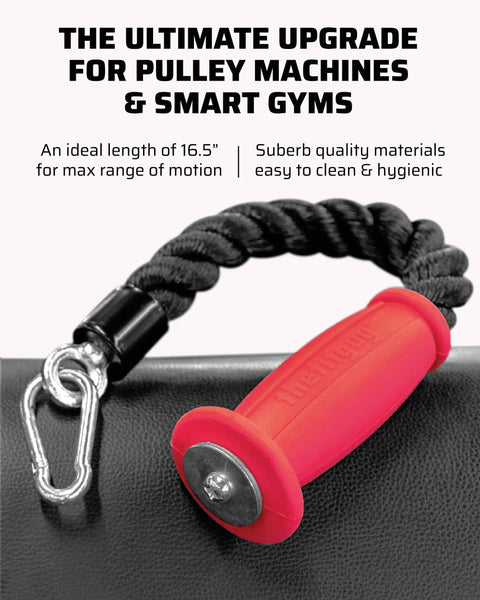 Ergonomic Grip Tricep Rope Attachment For Cable Machines 16.5 Inch Length 1.8 Inch Thick Rope Non Slip Ends Reduces Wrist Strain