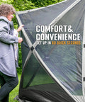 Person setting up Pop Up Screen Tent For Outdoors, Instant Setup In 60 Seconds, 6 By 6 Foot Gray Bug Free Canopy Shelter