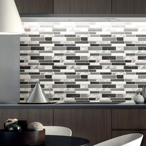 Peel And Stick Kitchen Backsplash Tiles 12x12 Self Adhesive Marble Gray Wall Tiles For Kitchen And Bathroom Easy DIY Install.
