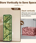 4 Tier Indoor Firewood Rack 47 Inch Tall Heavy Duty Log Holder For Fireplace Minimalist Black Design shown vertically stacked.