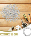 Sturdy Stainless Steel M8 Spring Lock Washers Set 100 Piece Split Lock Washer Kit For Screws Bolts Fastening Tools DIY Projects And Home Improvement Essentials, shown on wood