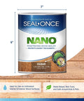 Image of a can of Clear Wood Sealer For Outdoor Projects A Water Based Nano Penetrating Sealant That Waterproofs Decks Fences Siding