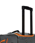 22 Inch Polyester Rolling Duffel Bag With Expandable Design, Full Lining And Internal Handle, Charcoal Color, Two Large Front Pockets