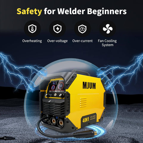 4-In-1 AI Welder For Home And Auto Repair, Dual Voltage 110V And 220V, MIG Flux Core Lift TIG And Stick Welder, IGBT Inverter