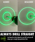 Amazon BullseyeBore Core CG1-101 drill guide with magnetic attachment and green laser alignment ring for straight holes