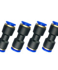 Four Five Sixteenth Inch Fuel Line Connectors for Nylon Tubing, Quick Connect Fit for Eight Millimeter Tube Gas Line