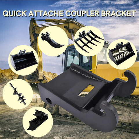 X Change Coupler Bracket For Bobcat Mini Excavator Attachments Quick Attach Bucket Mount in heavy duty black hardened steel
