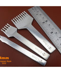 Leather Craft Prong Chisel Set 3 Pack 4mm Angled Hex Flat Head European Style Wavy Stitching Punch Tools