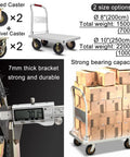 8 Inch Pneumatic Caster Wheel Heavy Duty Swivel Caster Built Like A Tank For Garage Workbench And Utility Carts Silent Rubber Tire Shock Absorbing Design Smooth As Butter Roll Easy with a load of boxes on a cart.