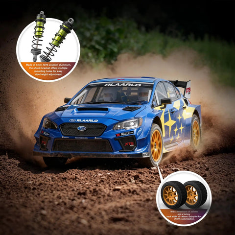 Beastly Brushless 1/10 RC Rally Car Ready To Run With 4WD Waterproof Electronics Carbon Fiber Chassis Hits Over 40 MPH Blue